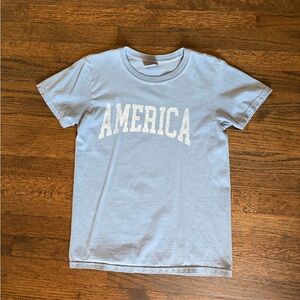 Comfort Colors Light Blue T-Shirt with 'America' Design